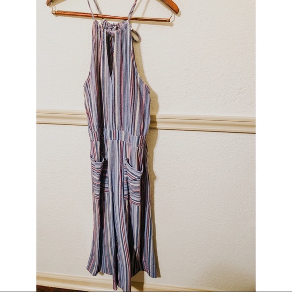 Striped Smocked Jumpsuit - Picture 2 of 4